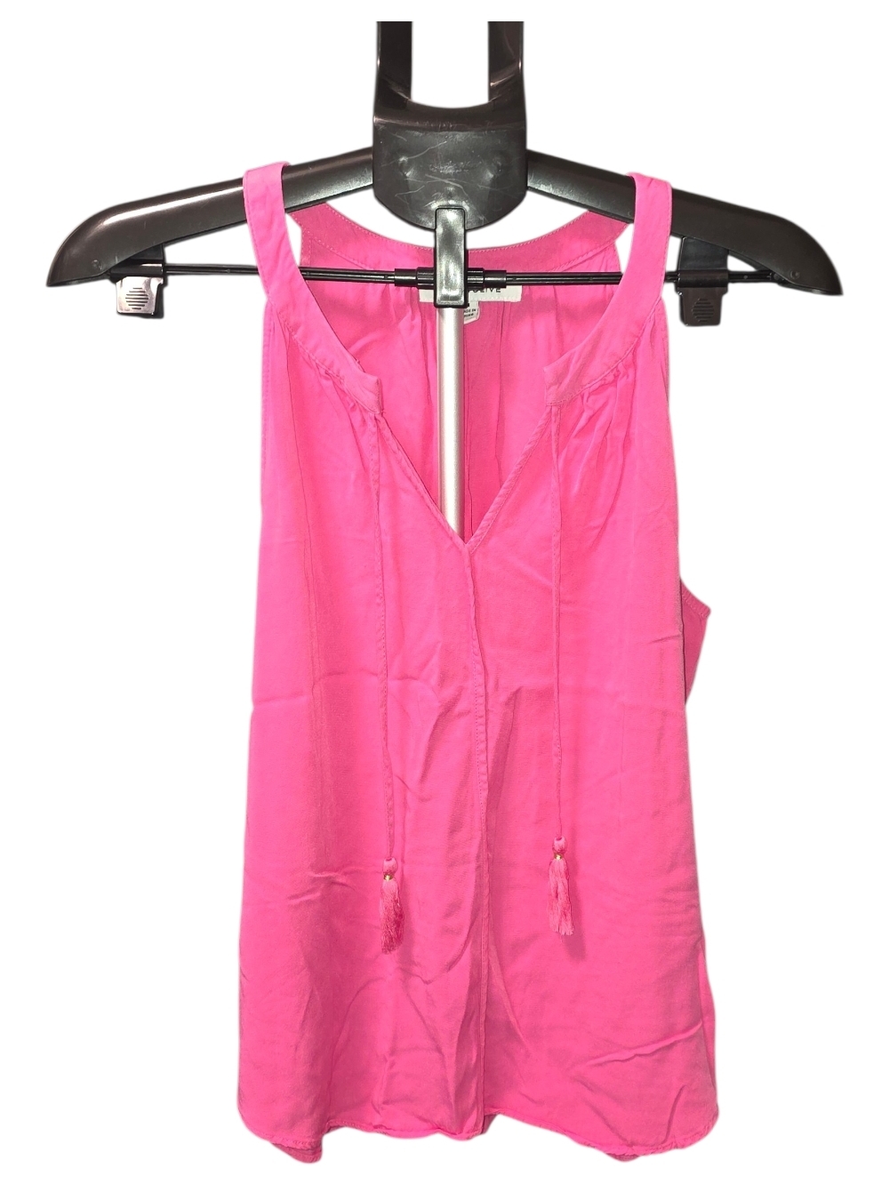 Rose & Olive Hot Pink Racerback Tank Top with Tassel Ties